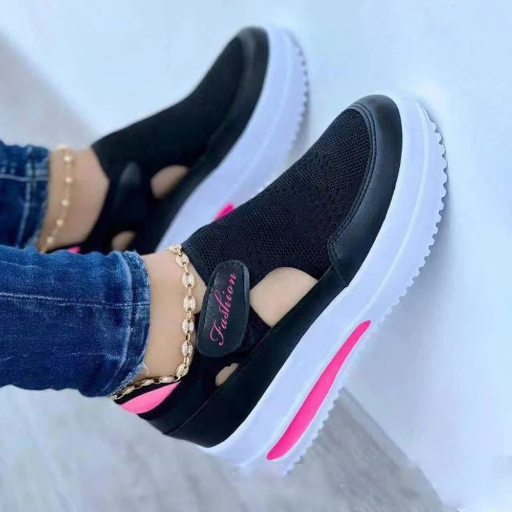 Designer Brand Women Fashion Platform Solid Color Vulcanized Sneakers Woman Casual Breathable Wedge Ladies Walking Shoes