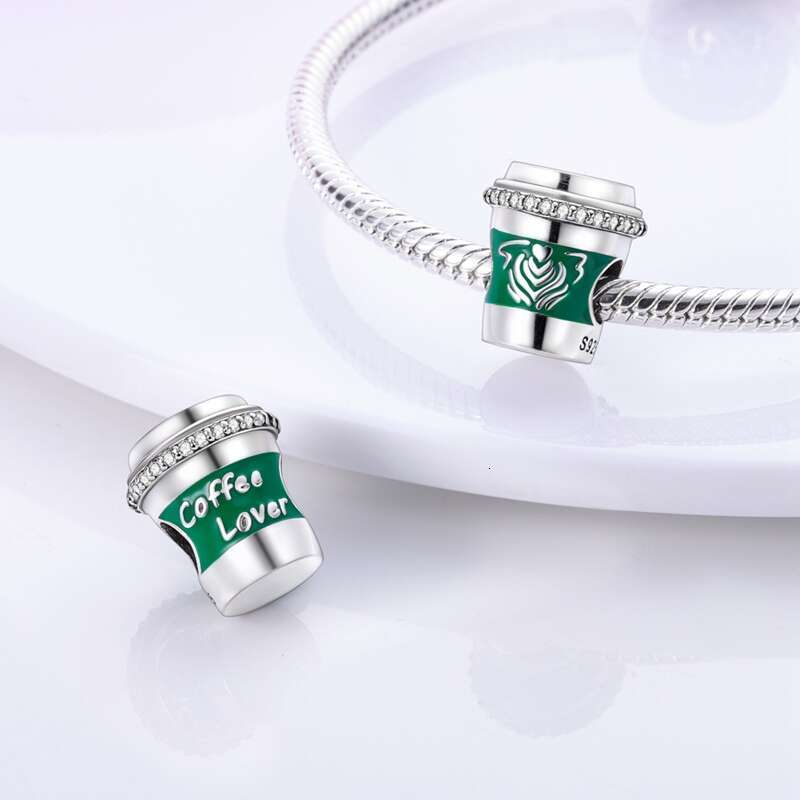 925 Sterling Silver Coffee Cat Rabbit Bear Penguin Charms Bead Fit Original Bracelets DIY Birthday Jewelry Gift