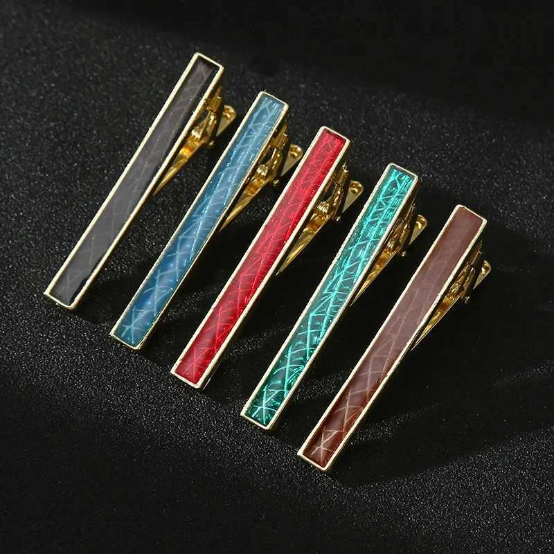 New multi-color mens tie clip fashion personality trend rendering red green black collar length 5.5cm mens wedding accessories W240914