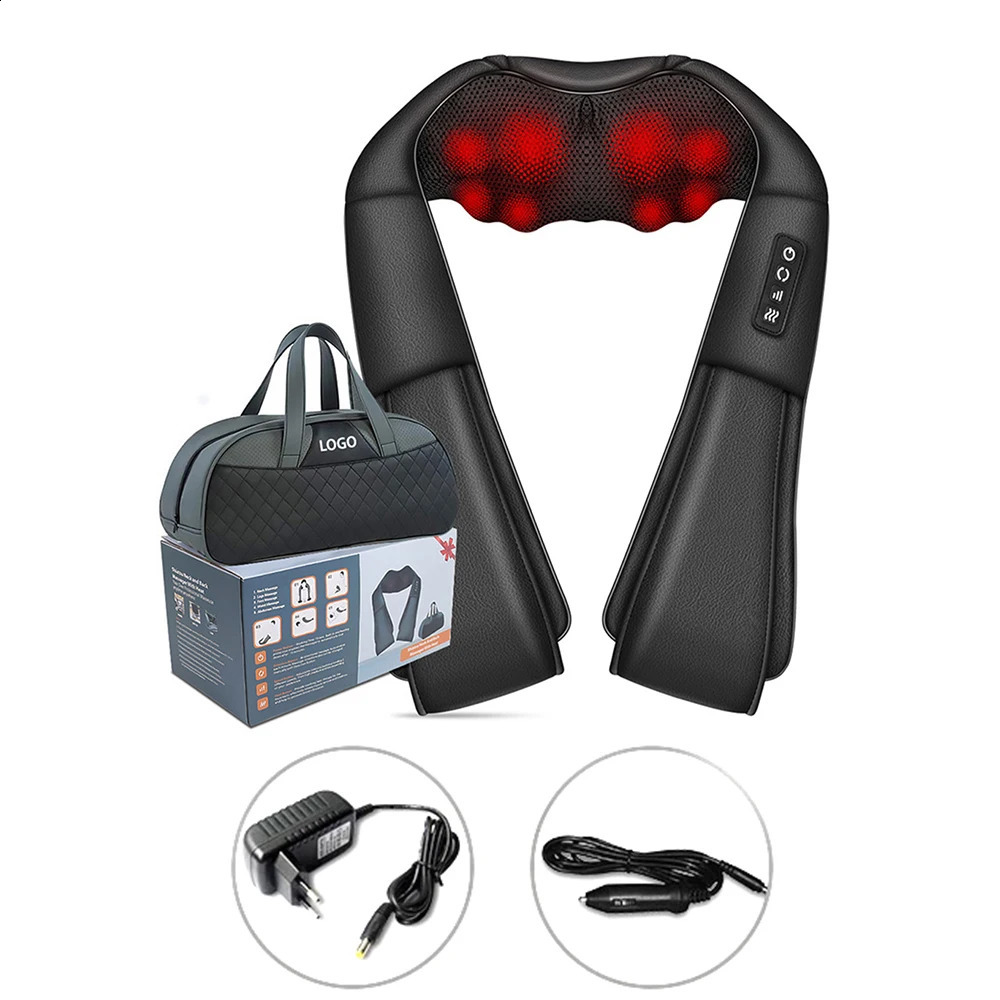 neck massager for neck back shoulders legs and thighs deep tissue 3D kneading helps relax muscles at home and in the car 240914