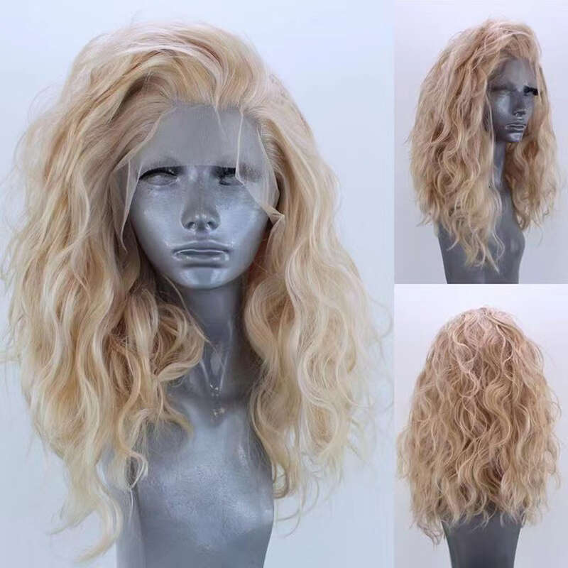 AIMEYA Mix Blonde Long Natural Wave Synthetic Hair Heat Resistant Lace Front Wig Loose Curly Daily Use Cosplay Wigs