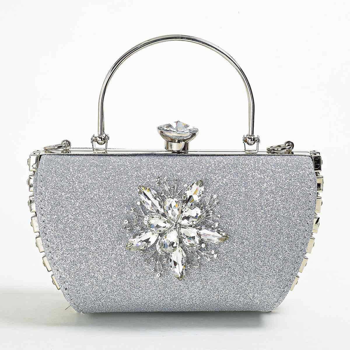 Diamond studded flower banquet formal dress, socialite women's qipao annual meeting evening dress bag, batch