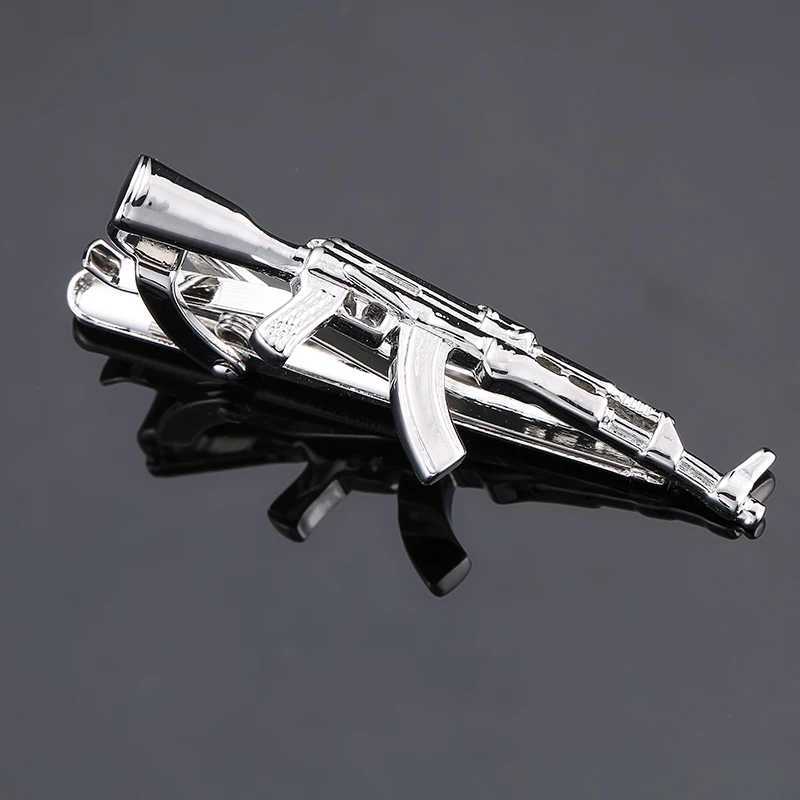 DY high-quality brass semi-automatic submachine gun model tie clip mens high-end business wedding tie clip wholesale W240914
