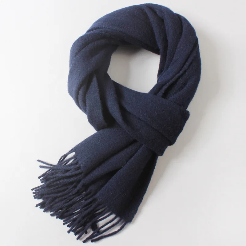100% Wool Scarf for Men Cashmere Wool Scarf Pashmina Bandana Shawls Winter Women Wool Scarf 30*180CM 240909