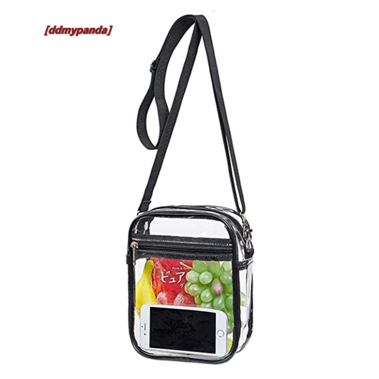 Transparent PVC single shoulder transparent crossbody for women's jelly bag, versatile and simple waterproof small square bag #10 ddmypanda