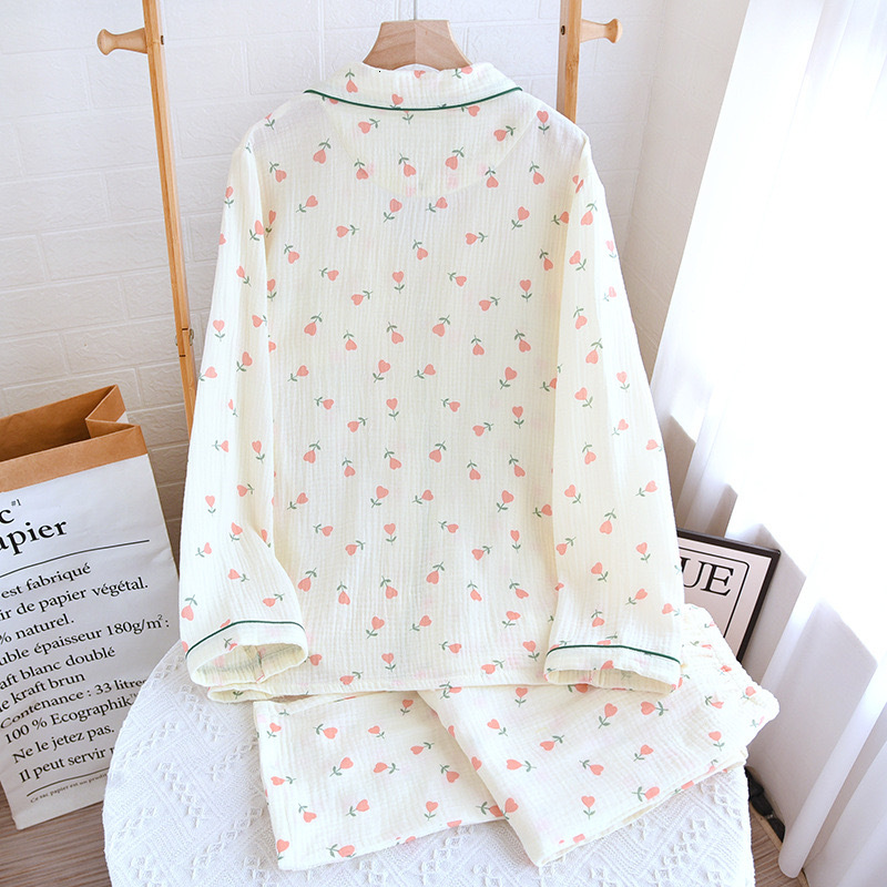 2024 Spring/Autumn 100% Cotton Platycodon Tul Wer Print Household Women's Pamas Summer Loungewear Sleepwear