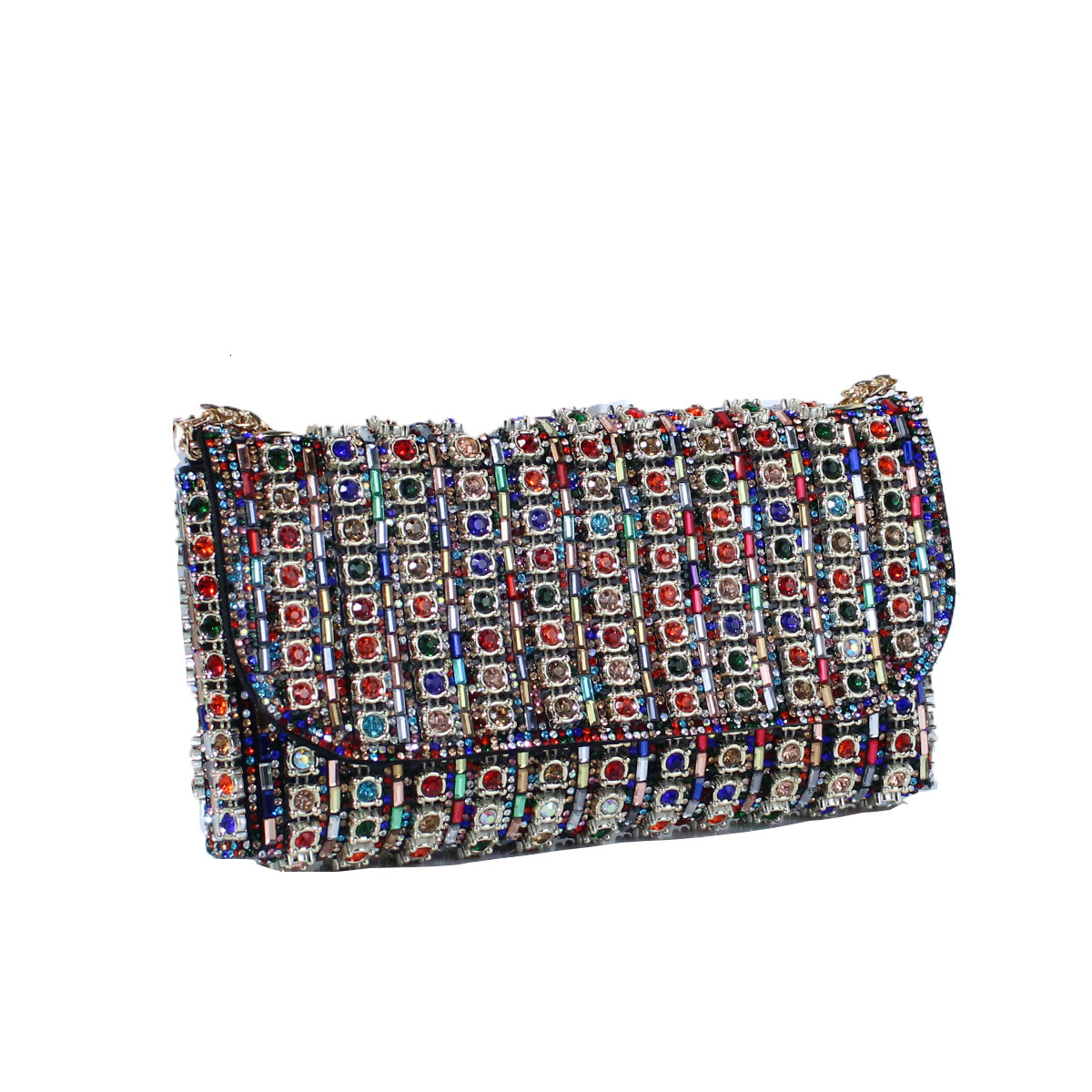 New socialite banquet bag, fashionable diamond inlaid handbag, high-end and exquisite square women's handbag