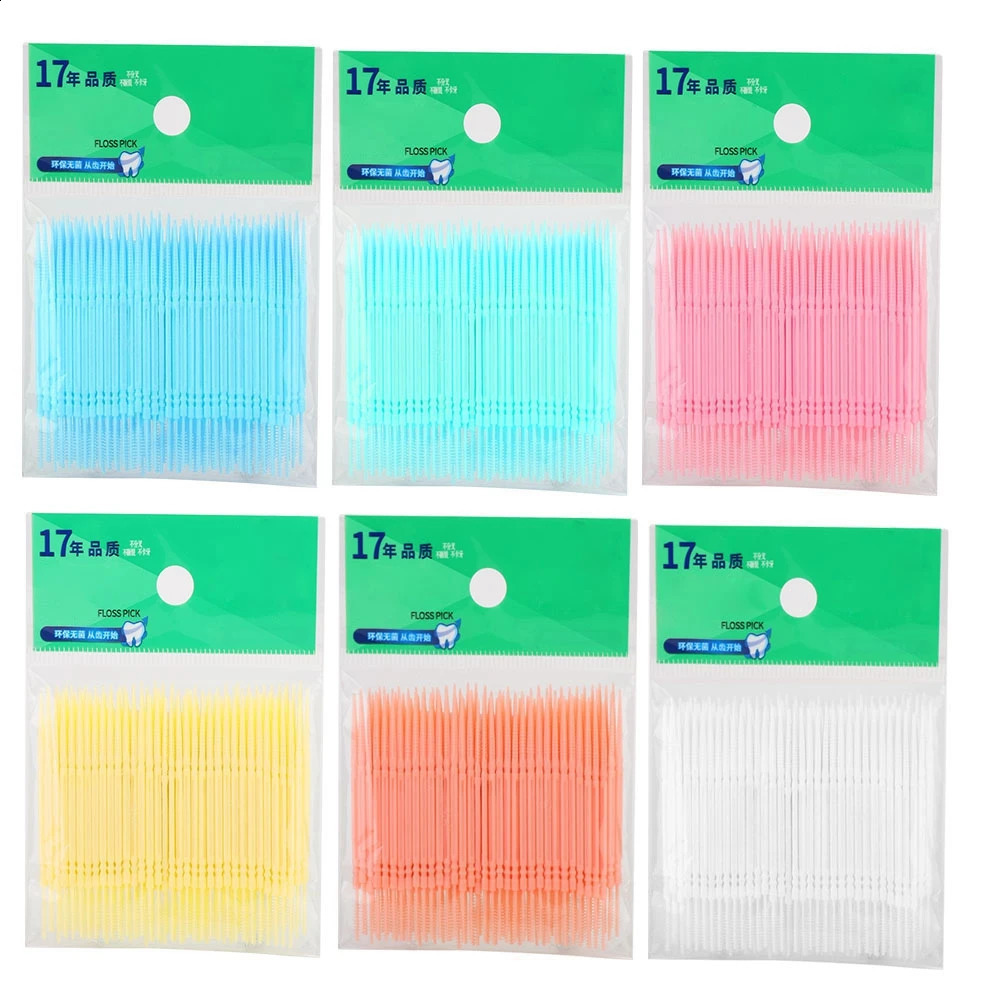 1000 Pcs Double-Head Teeth Cleaning Toothpick Oral Care Floss Pick Clean Interdental Residue While Protect Gums Prevent Bacteria 240905