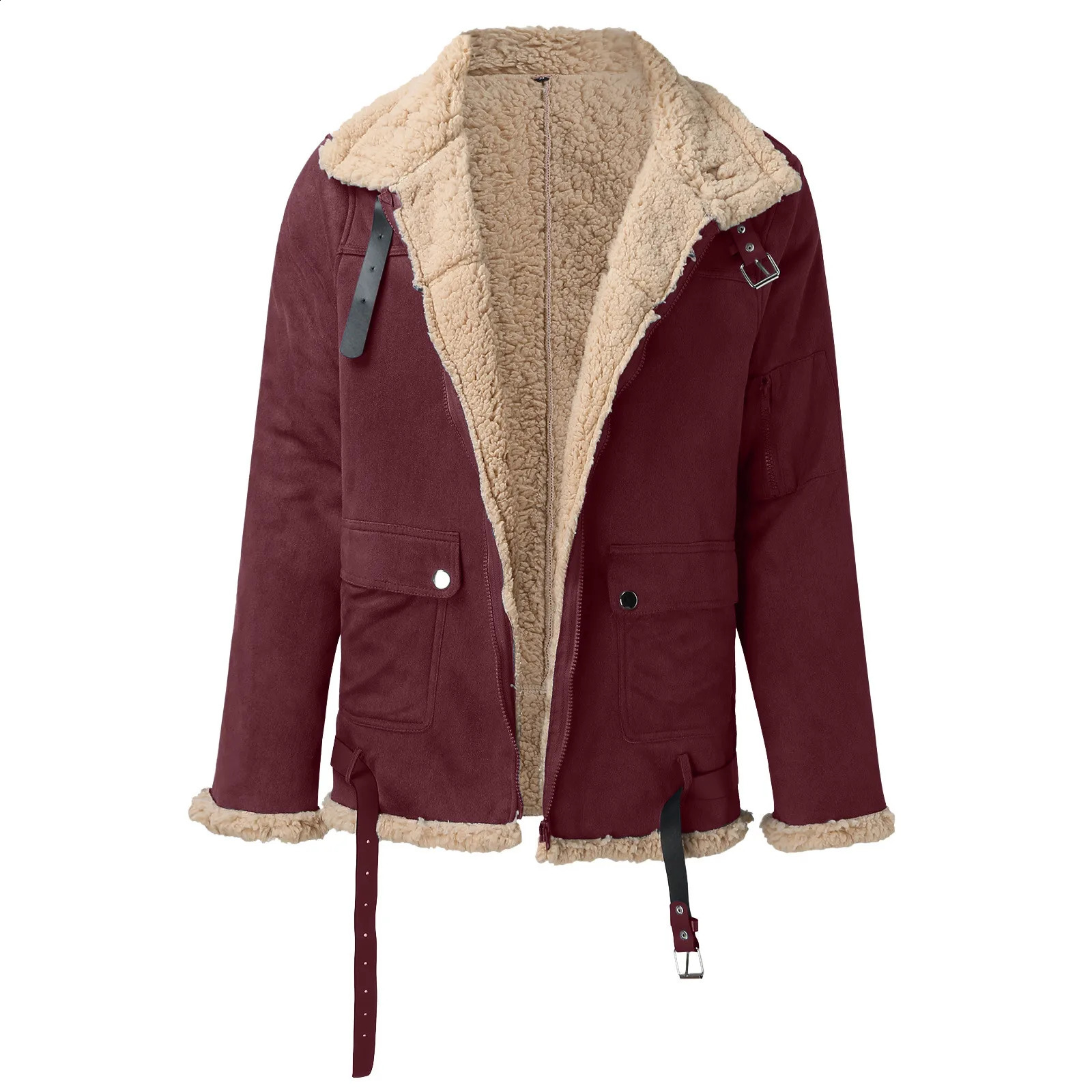 mens jacket lightweight Mens Fashion Simple Winter Coat Lapel Long Sleeve Padded Leather Vintage Thicken chaquetas 240905
