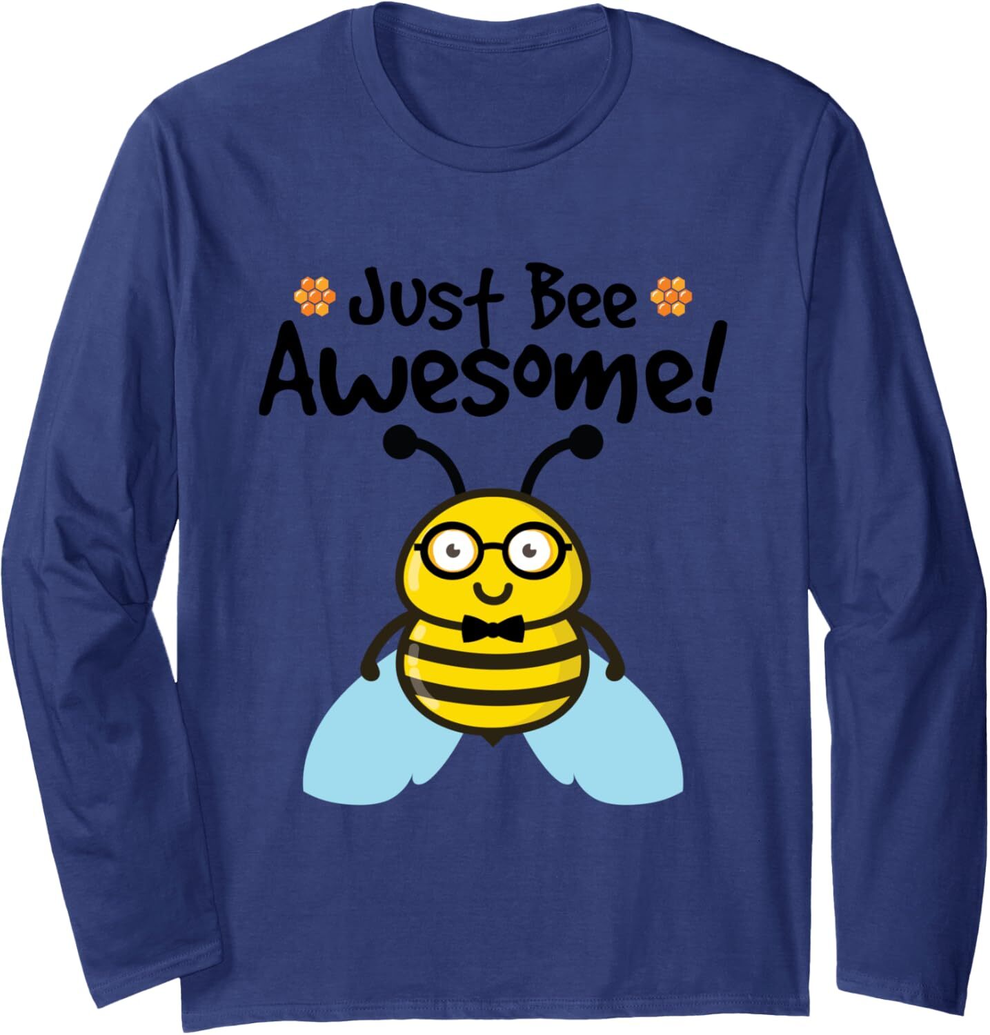 Long Sleeve Shirts for Men sweatshirt Just Bee Awesome Cute Nerdy Lettering Gift Tee Streetwear Casual tops clothes 5b