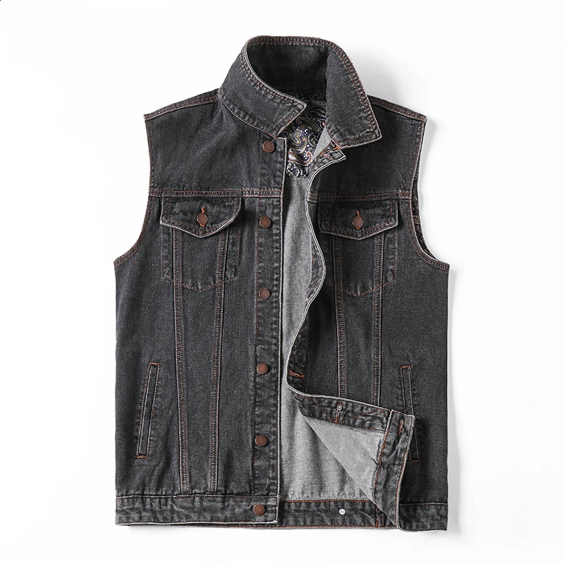 Plus Size 5xl 6xl 7XL Military Denim Vest Men Outdoors Cotton Multi Pocket Sleevless Jean Jacket Tactical Waistcoat Coat 240912