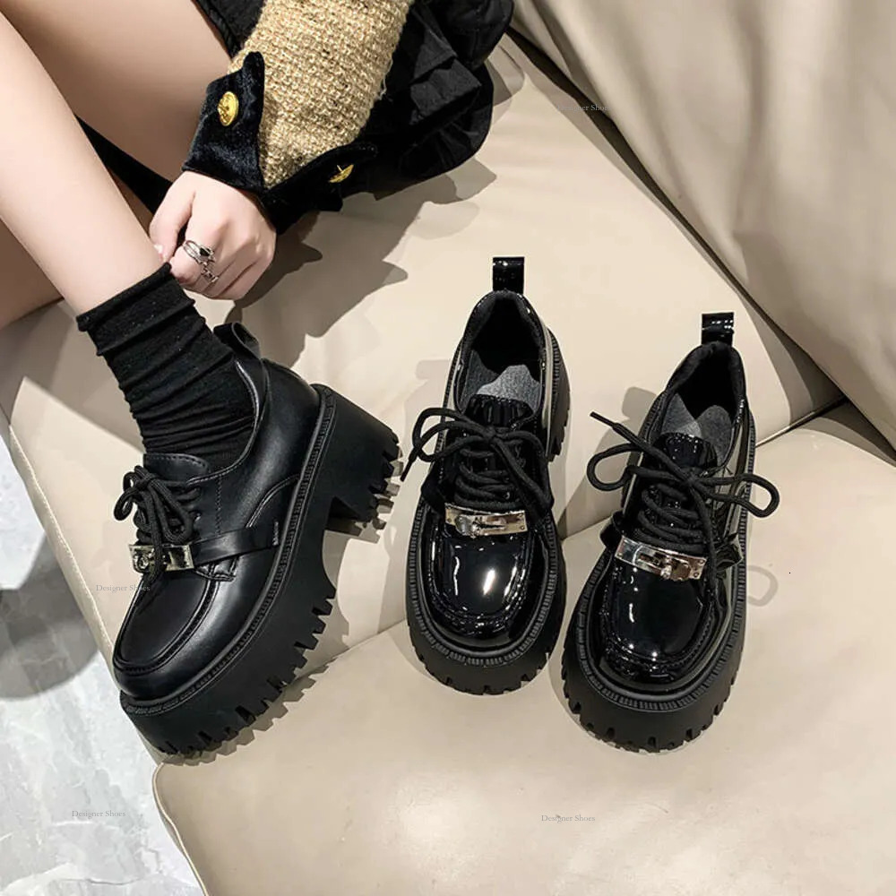 Leather Shoes Small British Style Loafers For Women, 2024 Summer New Minimalist Casual Dress With Thick Soles And Increased Height