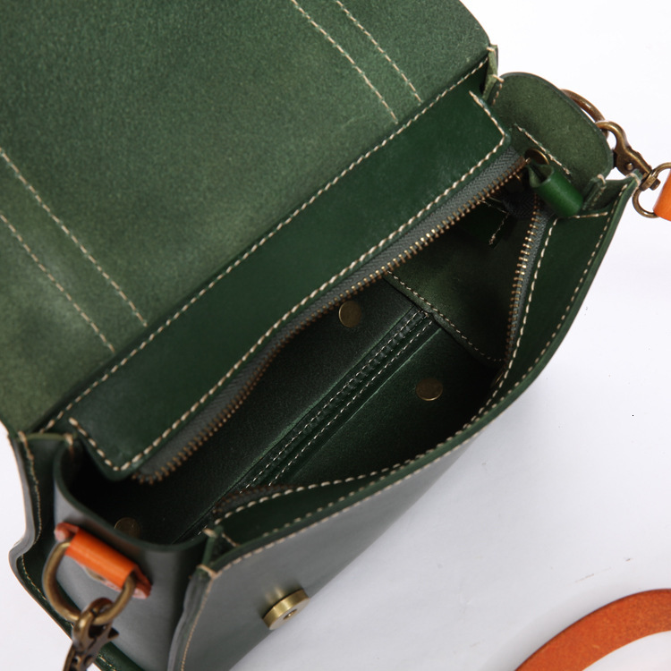 2024 Plant tanned leather Cambridge spring color contrasting top layer cowhide handbag, crossbody bag, summer