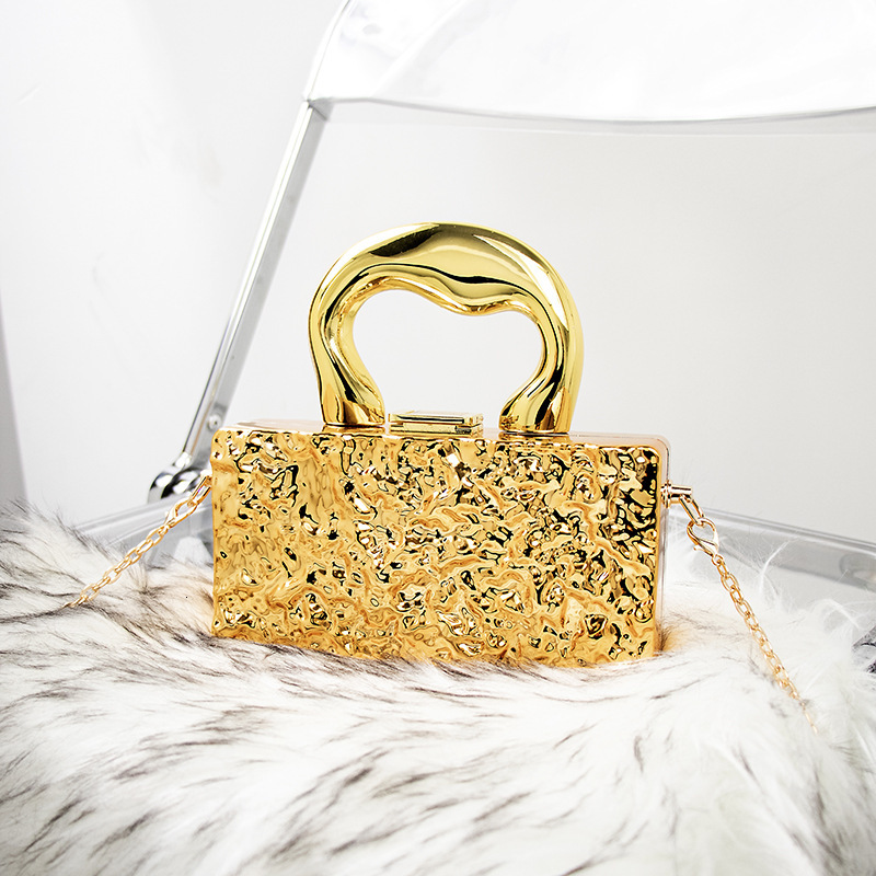 Acrylic Ice Crack Box Women's 2024 New Personalized Chain Handheld Crossbody Evening Banquet Bag
