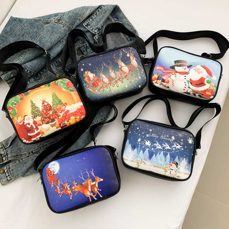 CMM Popular Small Square Bag Winter Womens Bag Halloween Graffiti Shoulder Bag Personalized Casual Crossbody Bag