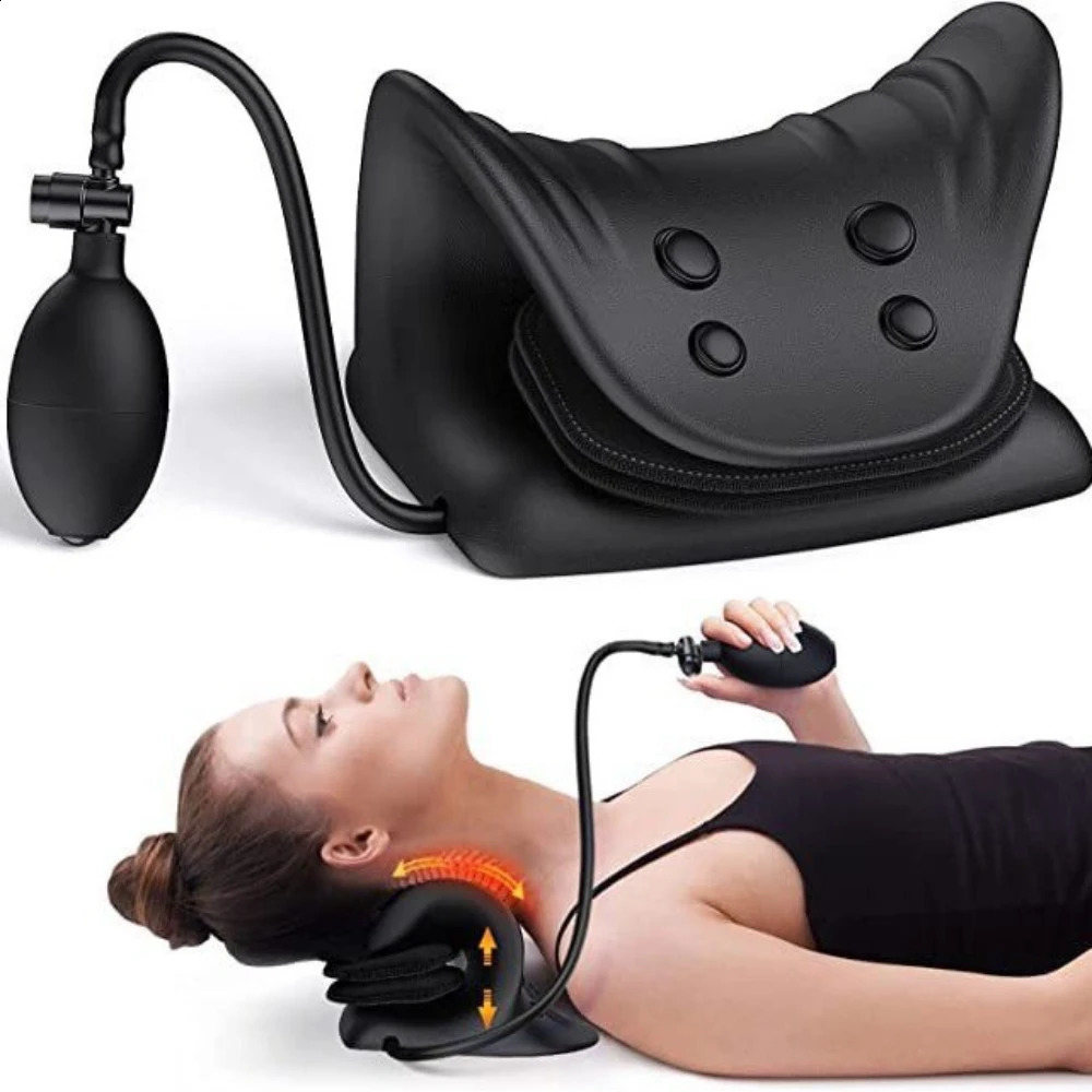 21x20x11.5cm Massage Neck Pillow Ergonomically ed Black Premium Airbag Neck Pillow for Neck and Shoulder Relaxation 240914