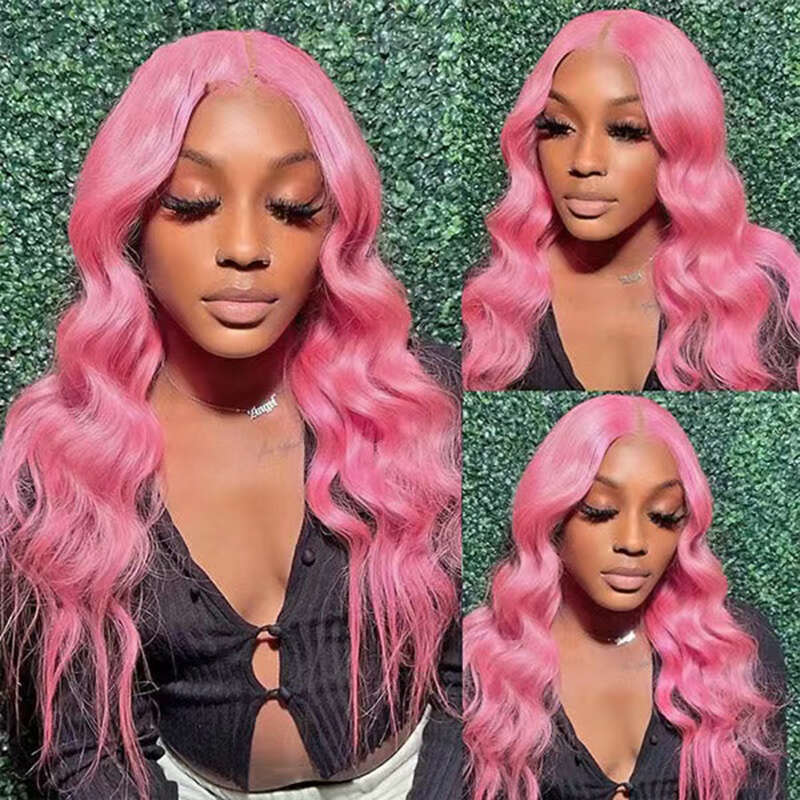 Blue Lace Front Wig Body Wave Wigs For Women Middle Part Synthetic Hair Heat Resistant Natural Haire
