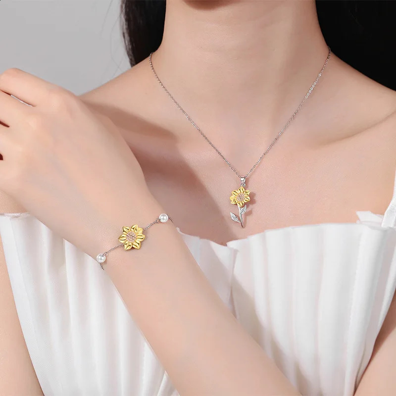 Explosive Sunflower Necklace Beauty Earrings Jewelry Set Womens Fashion Jewelry 240906