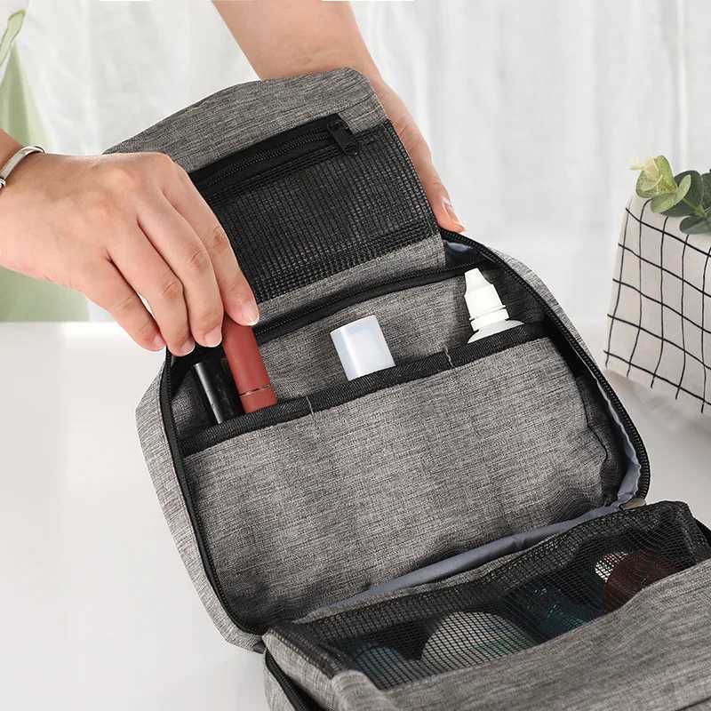 Mens Travel Bathroom Hanging Toiletry Bag Canvas Dopp Kit Necessaries Bag Shaving Shower Women Beauty Cosmetic Makeup Organizer Z240914