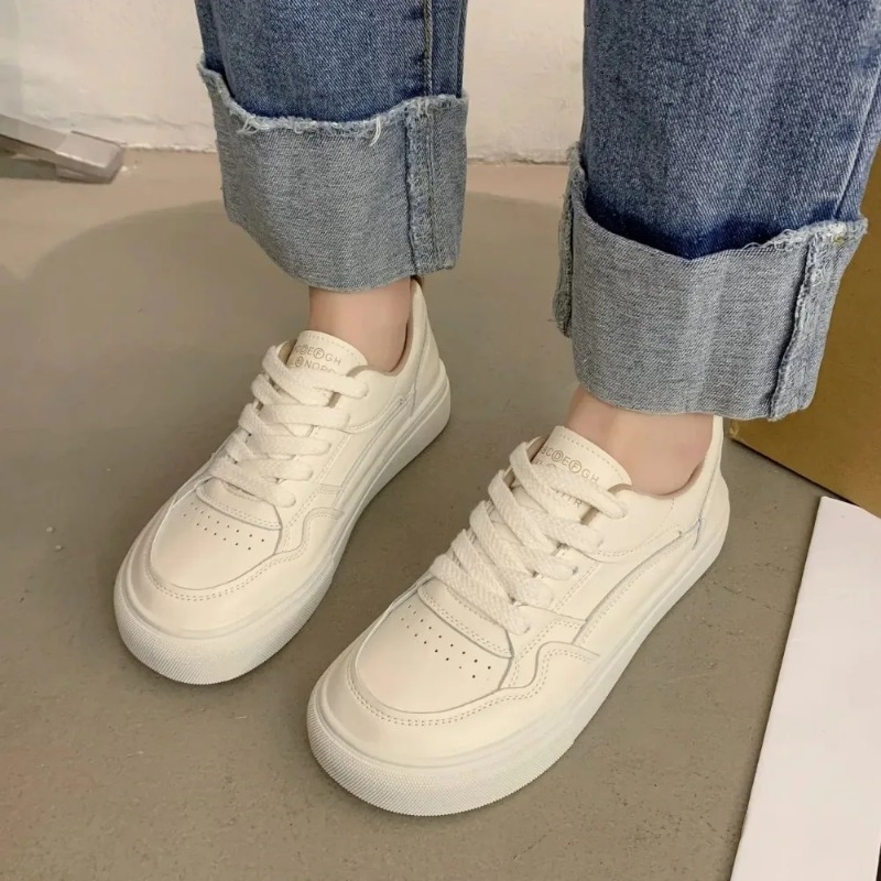 Little White Women Sneakers 2024 New Breathable Genuine Leather Women's Casual Sports Board Shoes Sneaker Adult