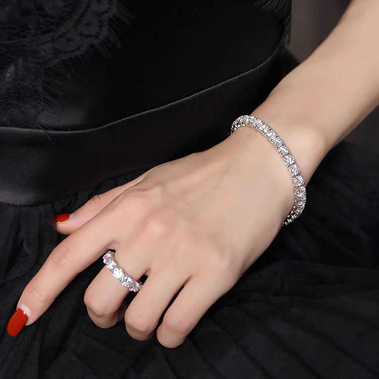 Tennis chain 925 Sterling Silver 2mm 3mm Melee GRA Moissanite diamond womens bracelet necklace Hiphop Jewelry