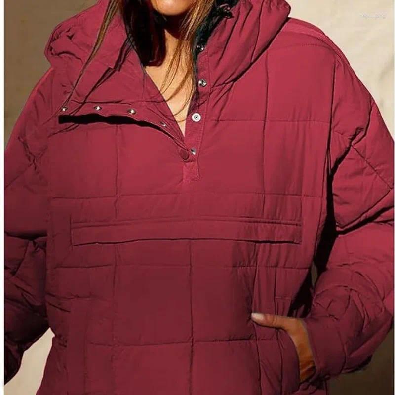 Women's Jackets Winter Hooded Women Cotton Jacket Collapsible Short Coat Casual Loose Pullover Quilted Womens Warm Puffer Feminina