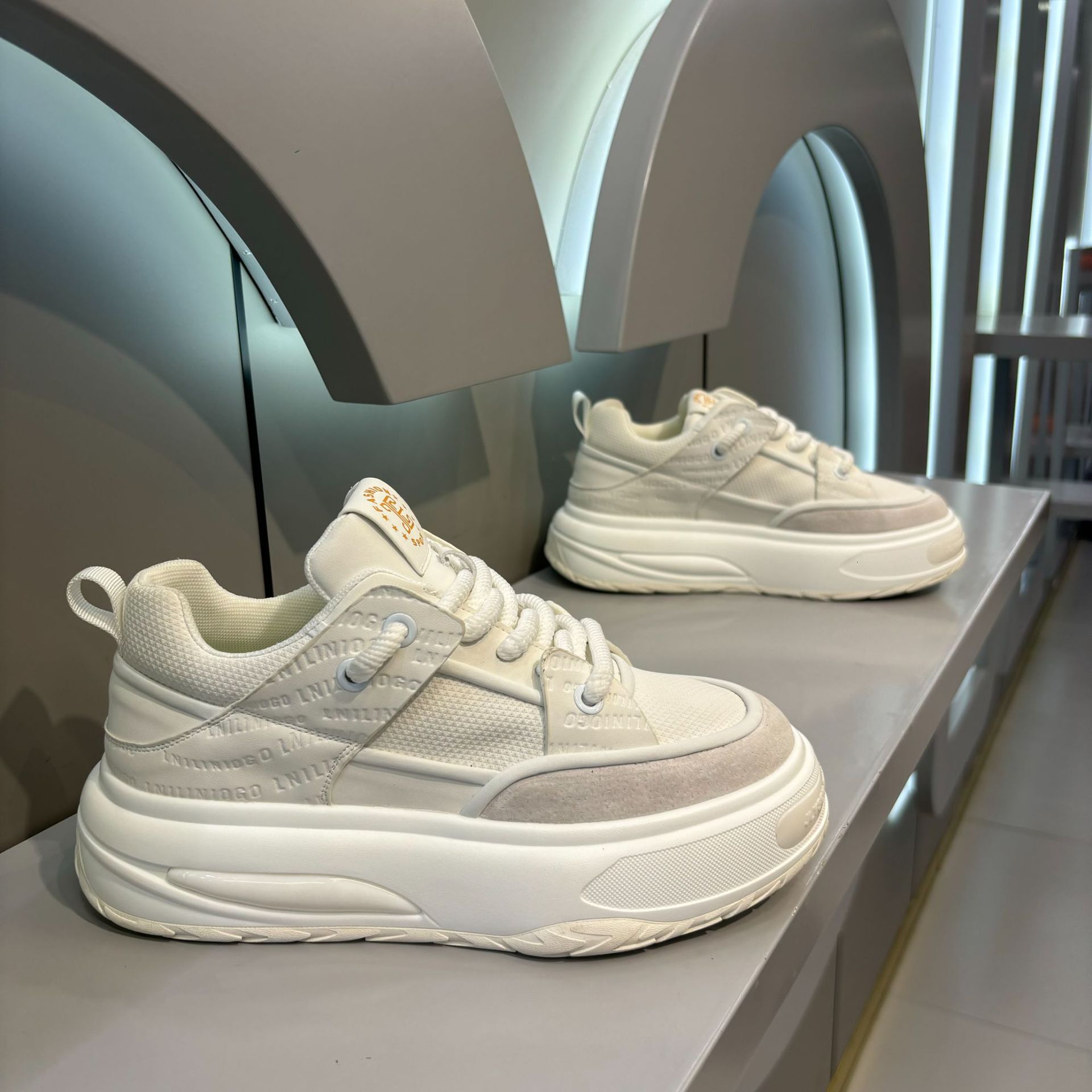 Ddmybear Autumn Breathable And Versatile White Fashionable Thick Soled Non Slip Casual Trendy Shoes, Campus Style Low Top Board Shoes Chinese Brand Sh