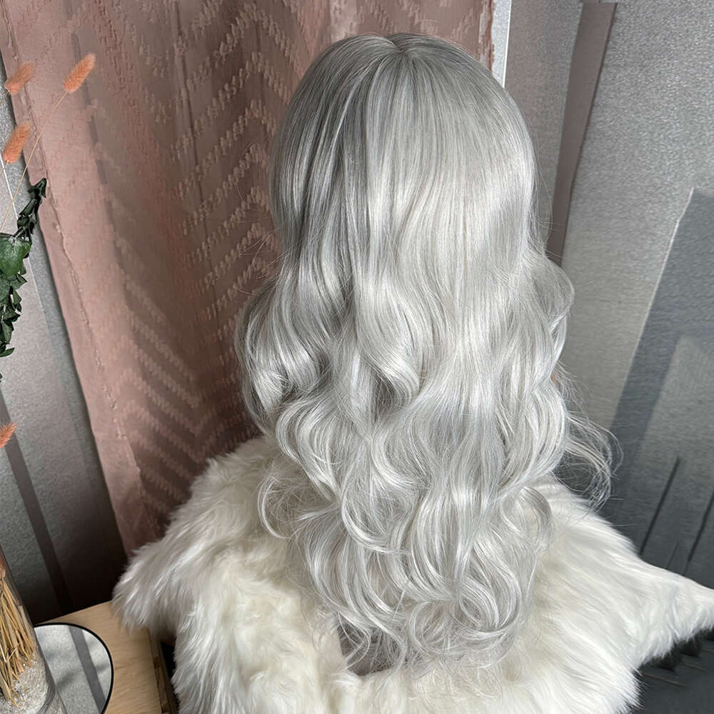 Sier Blonde Loose Curl Hand Tied Lace Front Heat Resistant Synthetic Wig Natural Haire Daily Use For Women