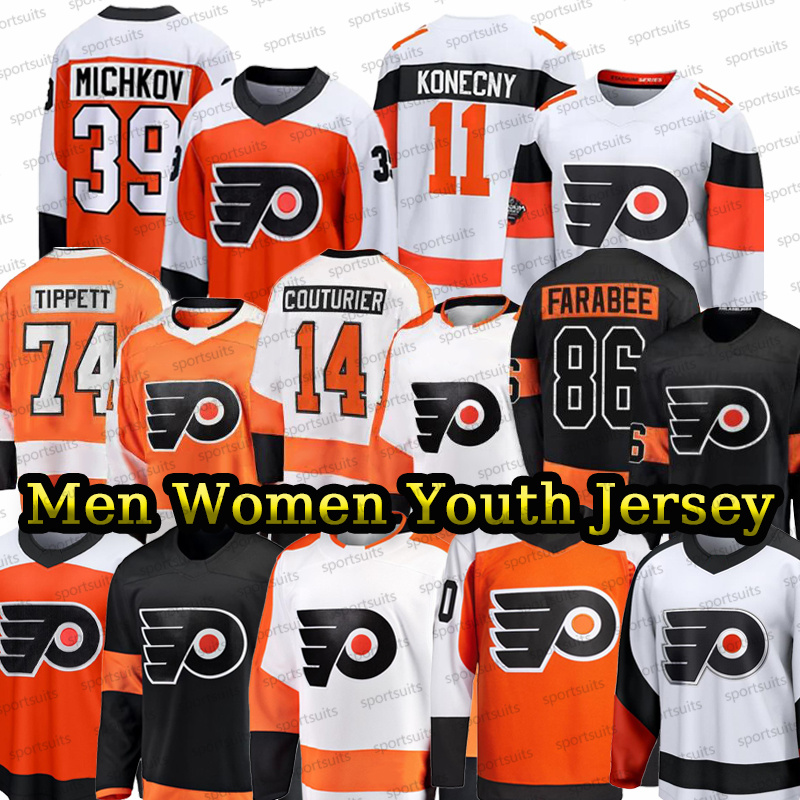 #39 Matvei Michkov #79 Carter Hart philadelphia hockey jersey flyers jersey Sean Couturier Travis Konecny Bobby Brink Owen Tippett Farabee Bobby Clarke jerseys youth
