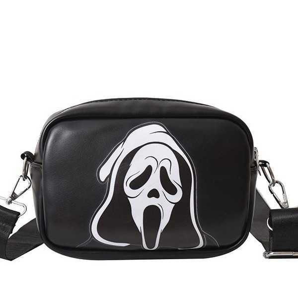 CMM Halloween Funny Skeleton Single Shoulder Bag Womens Trendy and Personalized Small Square Bag Collection Casual Womens Bag