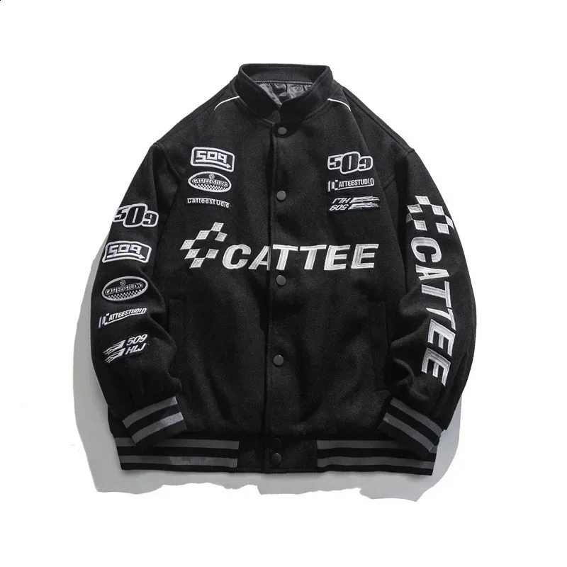 autumn and winter leisure loose hip-hop jacket Y2K high arcade car embroidered men and women baseball uniforms jacket 240911