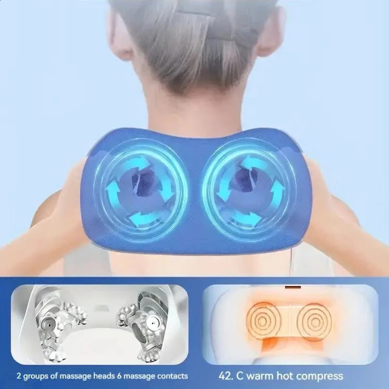 Electric neck massage pillow U-shaped suitable for adjustable heating of the neck used for massage and relaxation durable memory cotton 240919