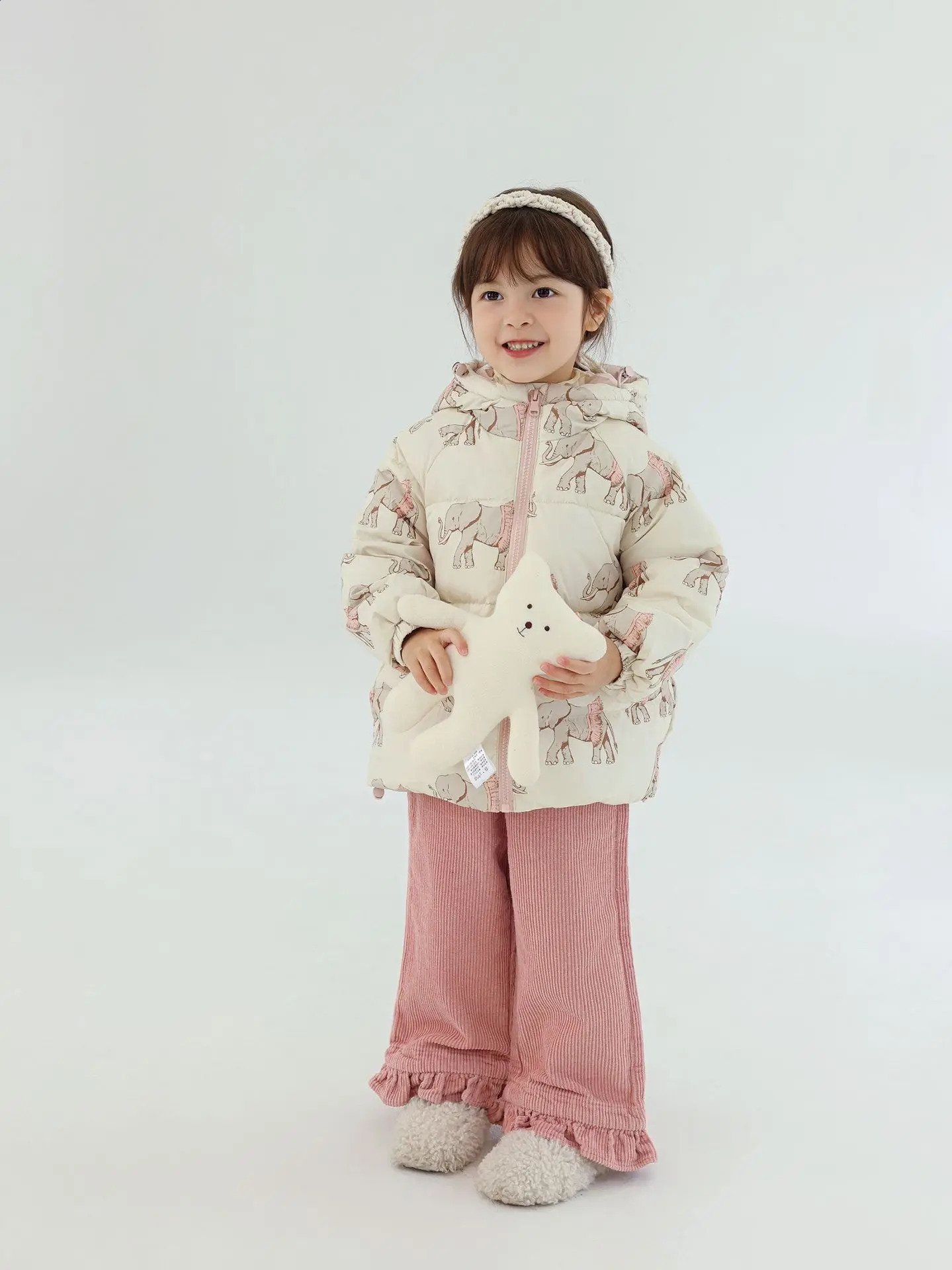 Winter Children Girl Down Jacket Cartoon Rabbbit Thicken Warm Baby Kid Zipper Snowsuits For Girls 16Y Infant Hooded Parka 240905