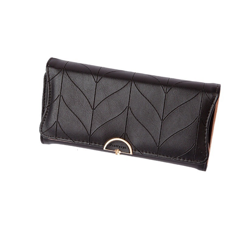 2024 wallet women's long plaid frosted bag cover type three fold big money clip coin purse