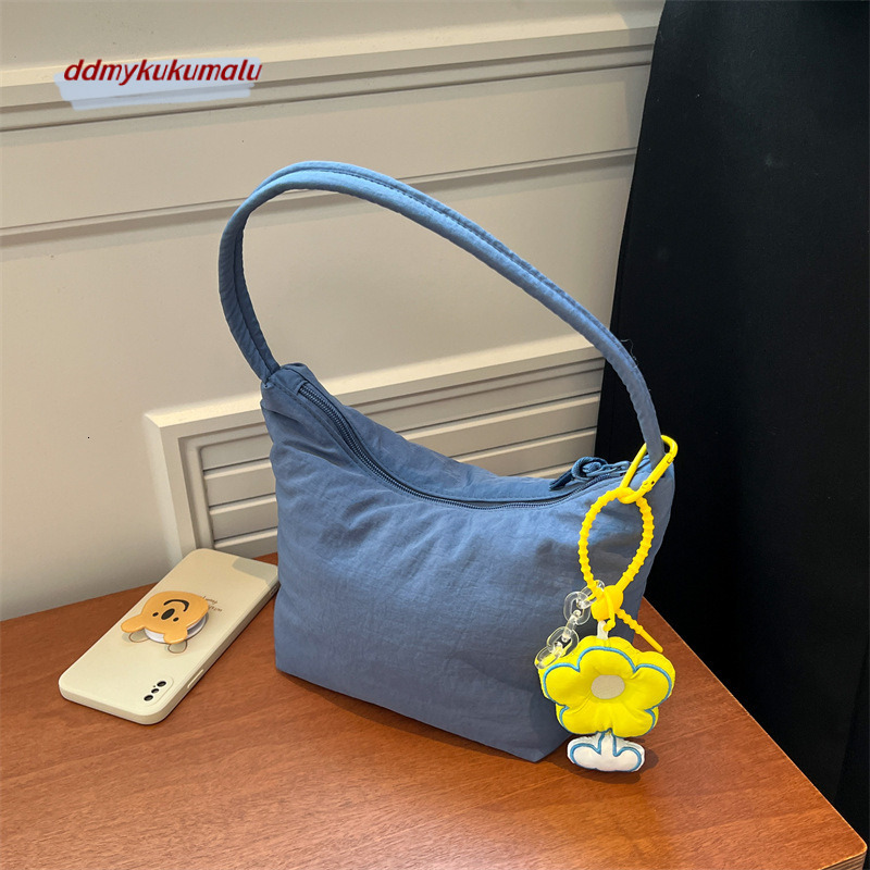 Solid color handbag for women, large capacity soft and sticky nylon cloth minimalist underarm bag, handbag, new single shoulder mommy bag H725#18 f434