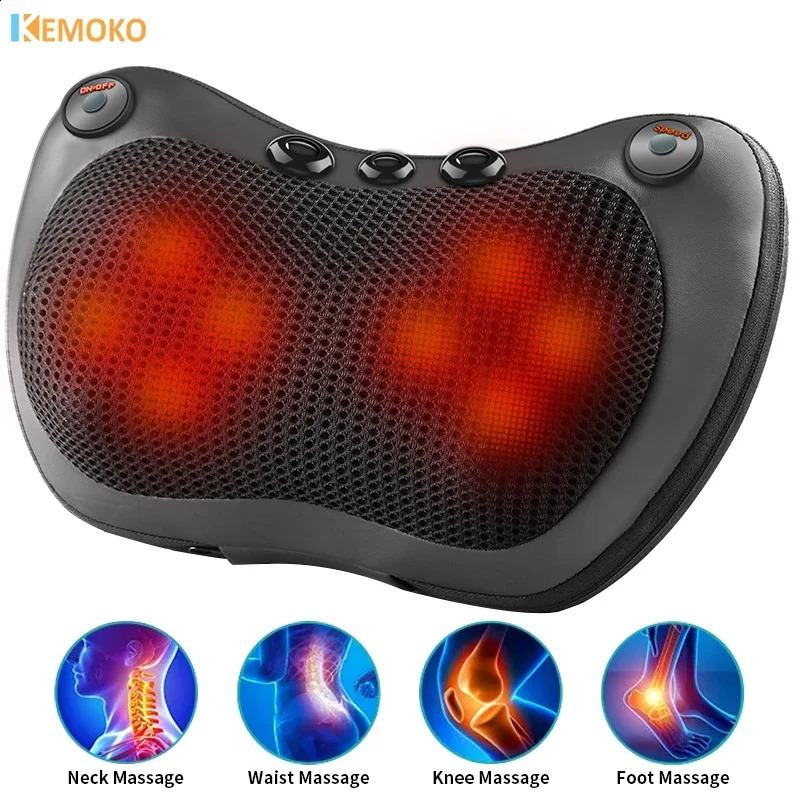 Massage pillow neck head relaxation electric shoulder back finger pressure neck massager deep tissue kneading used for back cushion 240914