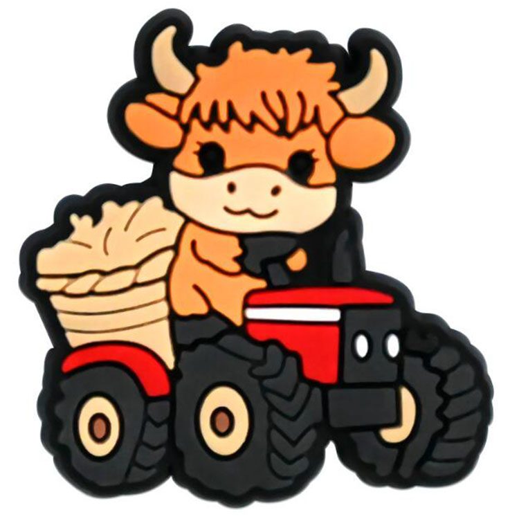 New styles highland cow series hole shoe flowers pvc soft rubber shoe buckle cute funny cow shoe charms accessories gift