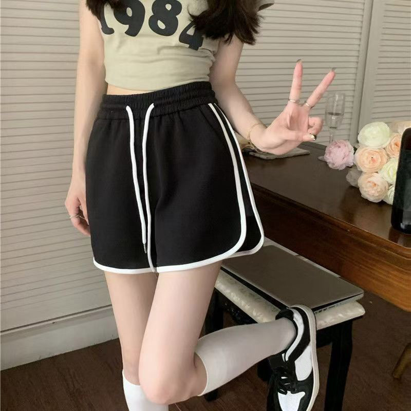 Designer shorts women's casual sweatpants hot pants sweatpants women's summer elastic waist loose wide-leg pants