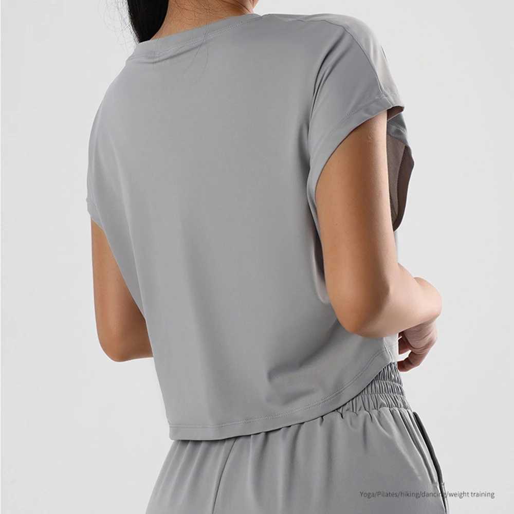 Women Yoga Short Sleeve Sports Fitness T-Shirts Push Up Yoga Top Womens Gym Yoga Shirt Sport Wear Workout Athletic Wear M240914
