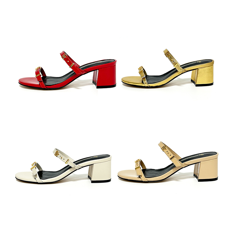 designer slippers heels for women sexy slipper luxury sandals genuine leather slides dressy indoor outdoor shoes size