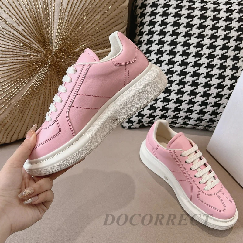 2024 Unisex Cowhide Thick Soled Casual Women's All Genuine Leather Sports Men's Shoes sneakers