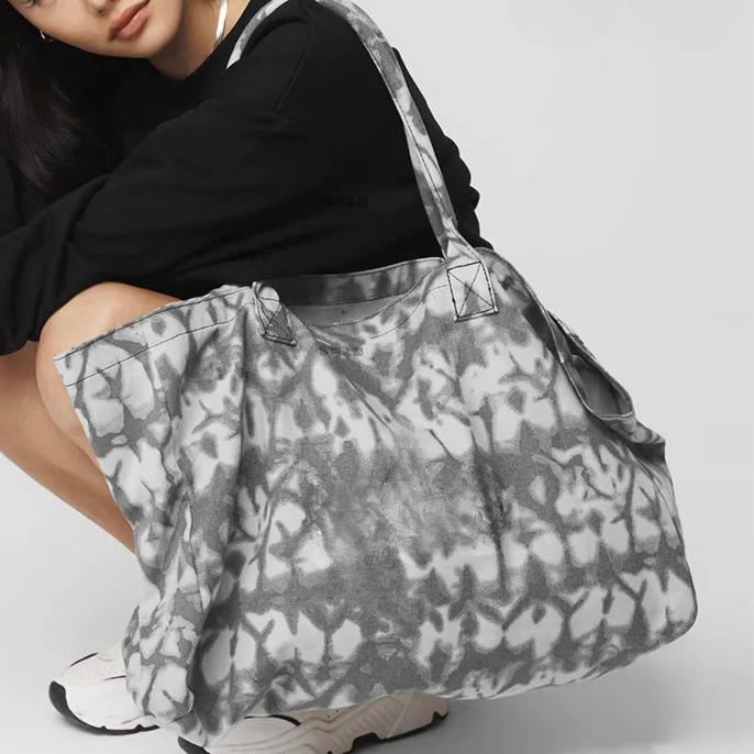 Yoga bag, shoulder bag, canvas bag, unisex large capacity shopping bag, sports and fitness bag