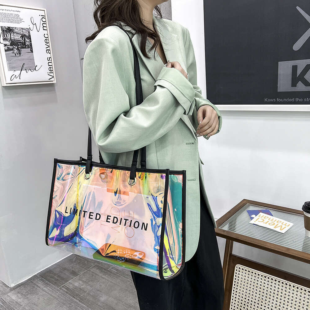Designer bag Cute Holo Transparent Bags For Women Laser Clear Handbags Holographic PVC Candy Beach Waterproof Shoulder Bags Jelly Femme Bolso tote bag