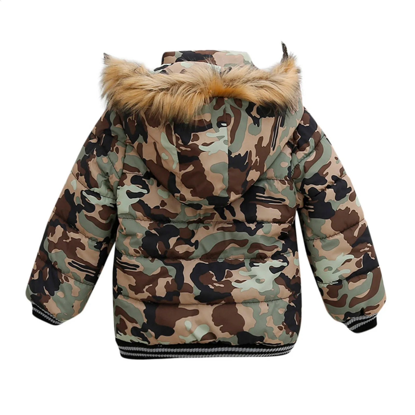 2024 Winter Children Warm Jacket Fashion Boys Pocket Hooded Coat Casual Thicken Kids Solid Color Parka Down Cotton Jackets 240905