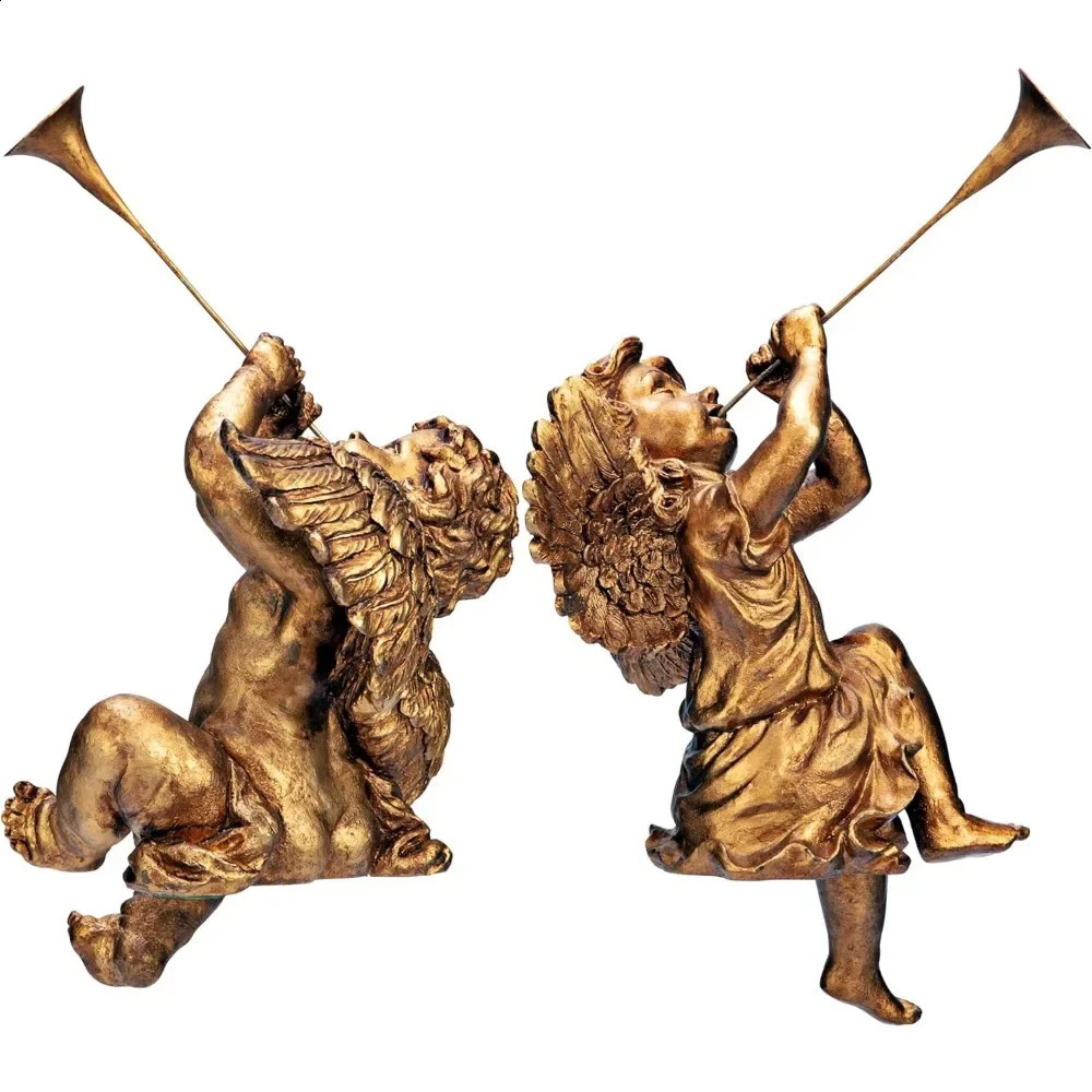 Boy and Girl of St. Peters Square Holiday Angel Statue Room Decor 2 Count Sculptures and Figurines 240910