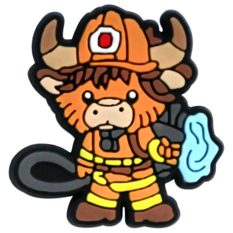 New styles highland cow series hole shoe flowers pvc soft rubber shoe buckle cute funny cow shoe charms accessories gift