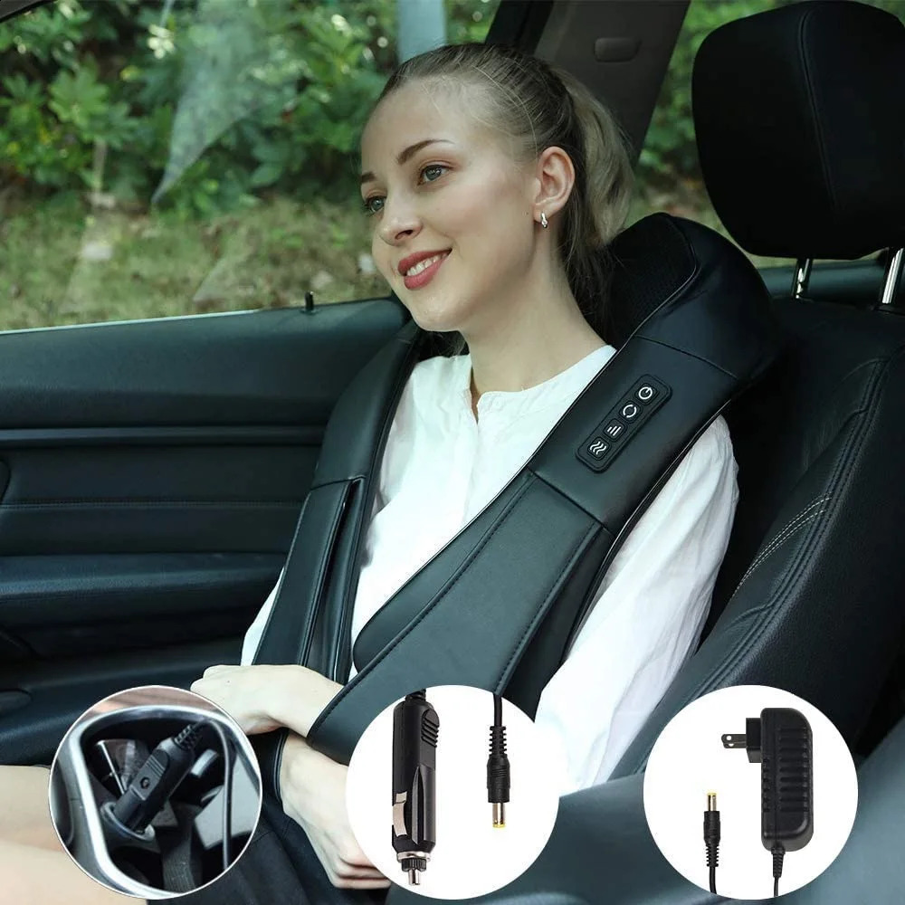 Heated neck and back massager electric deep tissue kneading and massage pillow for shoulders back and neck muscle ww 240919
