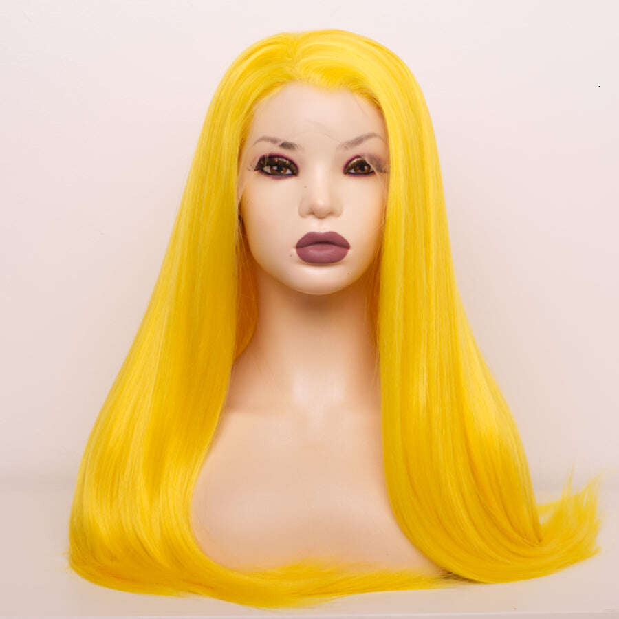 High Quality Soft Straight HD Synthetic Lace Front Wig Couture Vivid Red Colourful Wigs Human Hair Blended Heat Resistant Fiber