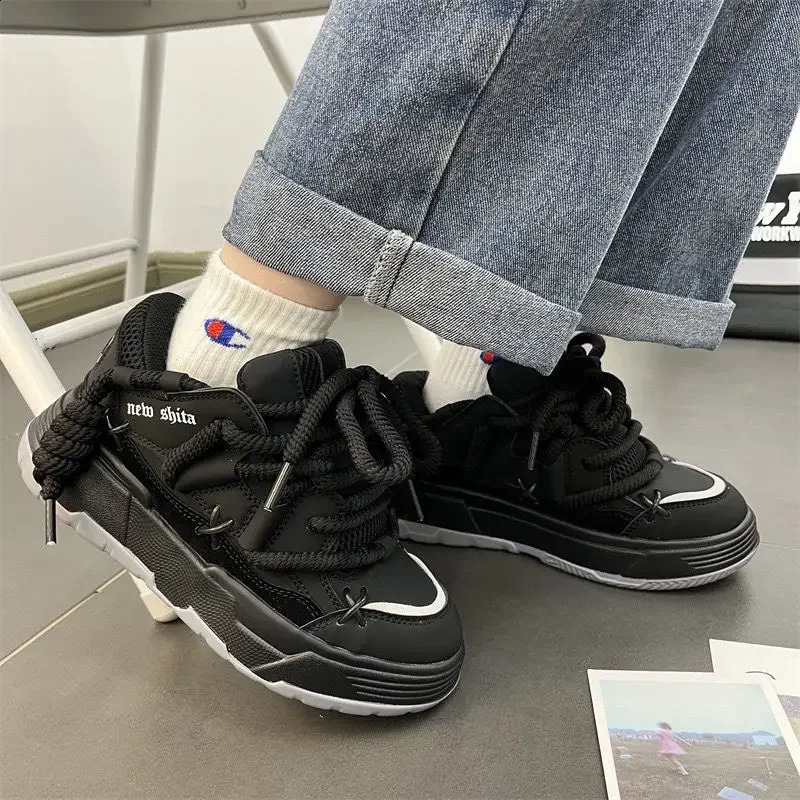 Unisex Zapatillas Couples Sport Shoe Autumn Platform Casual Shoe Elevated Hip Hop Board Shoes Tennis Shoe Men Women Vulcanize 44 240911