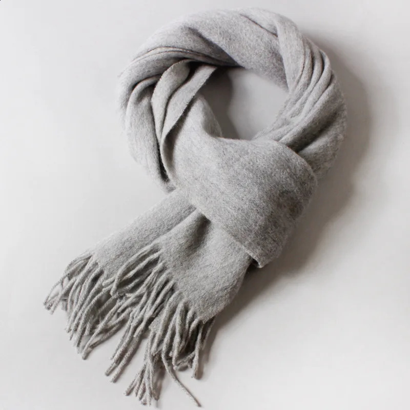 100% Wool Scarf for Men Cashmere Wool Scarf Pashmina Bandana Shawls Winter Women Wool Scarf 30*180CM 240909